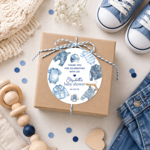 Blue Jean Baby Denim Themed Baby Shower Stickers