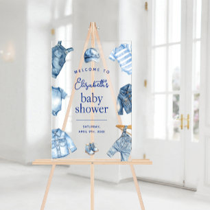 Blue Jean Baby Denim Themed Baby Shower Welcome Acrylic Sign