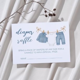 Blue Jean Baby Diaper Raffle Baby Shower Enclosure Card