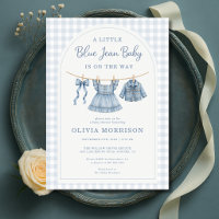 Blue Jean Baby Girl Gingham Baby Shower