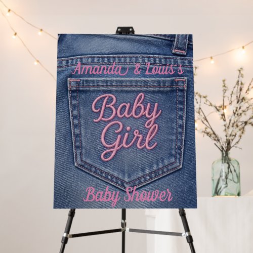 Blue Jean Baby Girl Shower Sign
