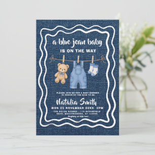 Blue Jean Baby Is On The Way Baby Shower Invitation