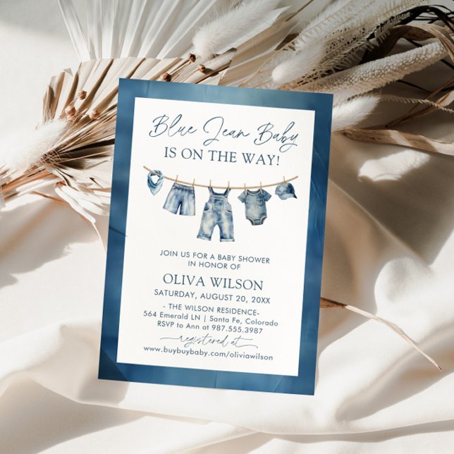 Blue Jean Baby Is On The Way Baby Shower Invitation (Creator Uploaded)