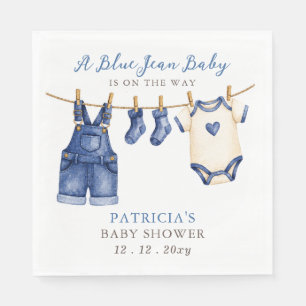 Blue Jean Baby Is On The Way Boy Baby Shower Napkins