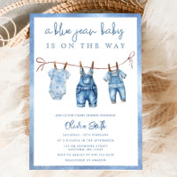 Blue Jean Baby is On The Way Denim Boy Baby Shower