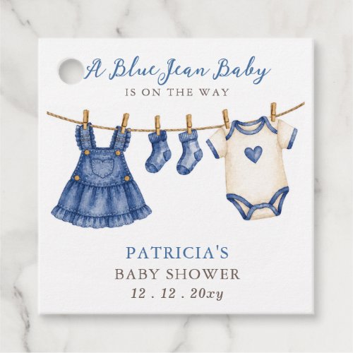 Blue Jean Baby Is On The Way Girl Baby Shower Favor Tags