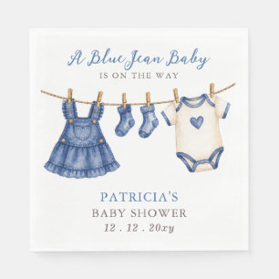 Blue Jean Baby Is On The Way Girl Baby Shower Napkins