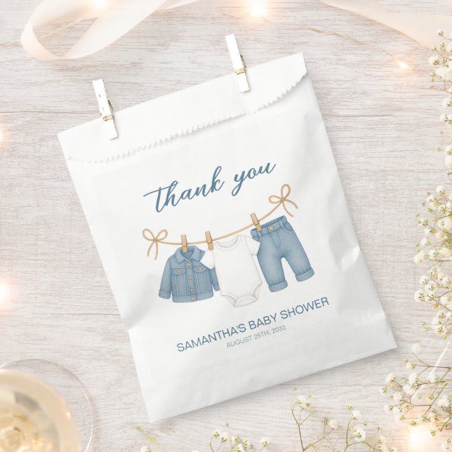 Blue Jean Baby On The Way Baby Shower  Favor Bag (Clipped)