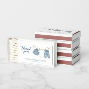 Blue Jean Baby On The Way Baby Shower  Matchboxes