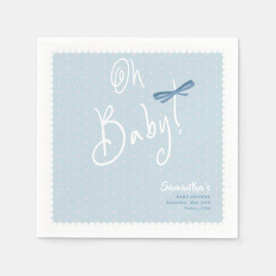 Blue Jean Baby Pink Denim Baby Shower Welcome Sign Napkins