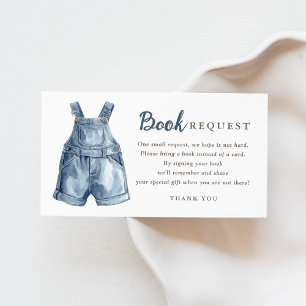 Blue Jean Baby Shower Book Request Enclosure Card