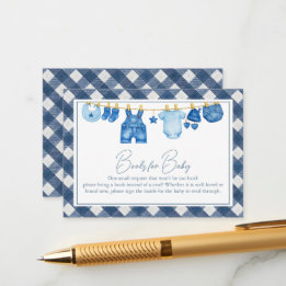 Blue Jean Baby Shower Books For Baby Enclosure Card