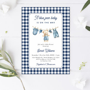 Blue Jean Baby Shower Boy Invitation