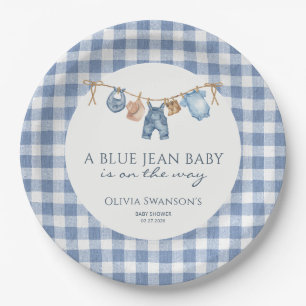Blue Jean Baby Shower Cowboy Paper Plates