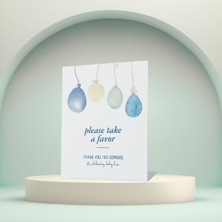 Blue Jean Baby Shower | Denim Favors Party Pedestal Sign