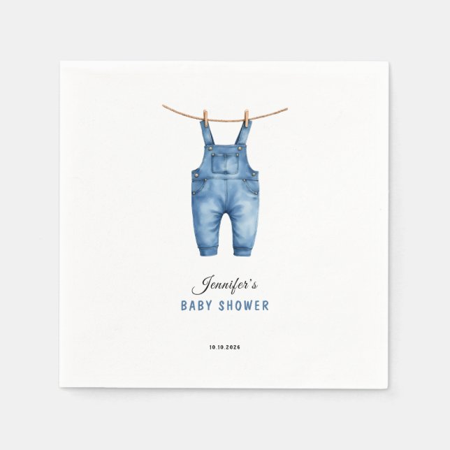 Blue Jean Baby Shower - Denim Theme Napkins (Front)