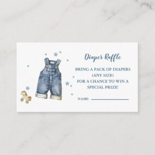 Blue Jean Baby Shower Diaper Raffle Card