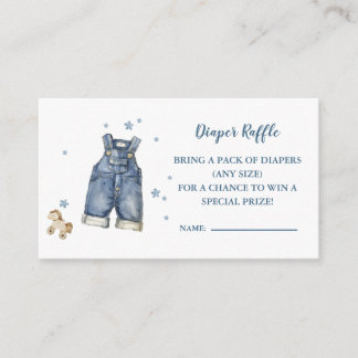 Blue Jean Baby Shower Diaper Raffle Card
