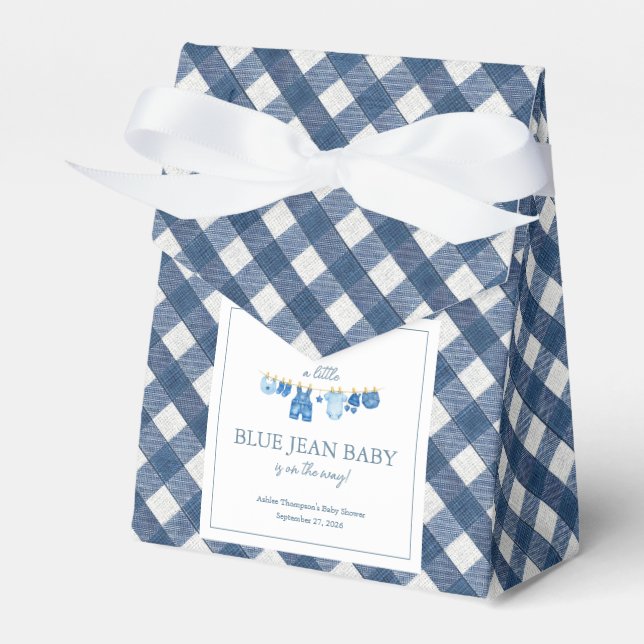 Blue Jean Baby Shower Favor Boxes (Front Side)