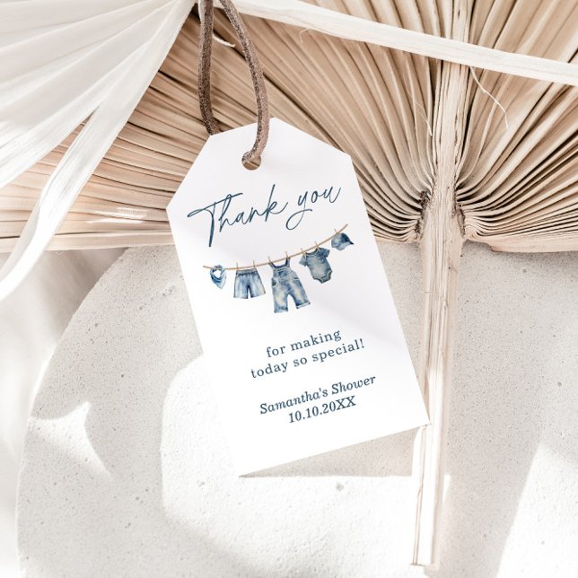 Blue Jean Baby Shower Favor Tag (Creator Uploaded)