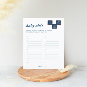Blue Jean Baby Shower Game Baby ABCs