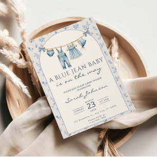 Blue Jean Baby Shower Invitation Cowboy