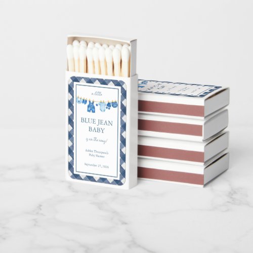 Blue Jean Baby Shower Matchboxes