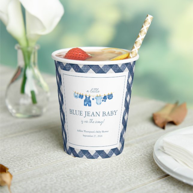 Blue Jean Baby Shower Paper Cups (Insitu)