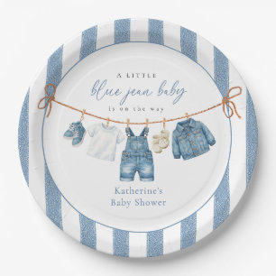 Blue Jean Baby Shower Paper Plate