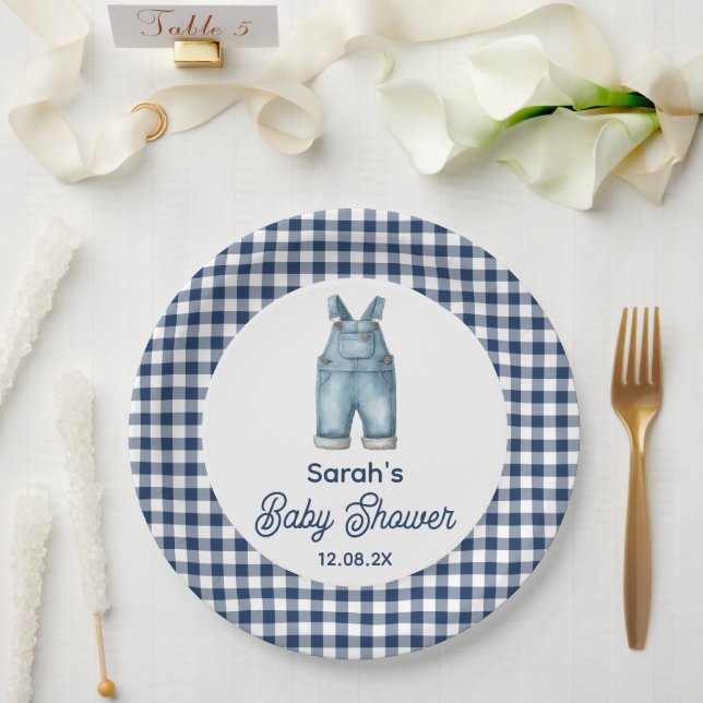 Blue Jean Baby Shower Paper Plates (Wedding)