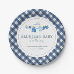 Blue Jean Baby Shower Paper Plates