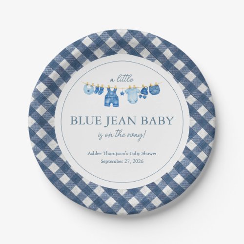 Blue Jean Baby Shower Paper Plates