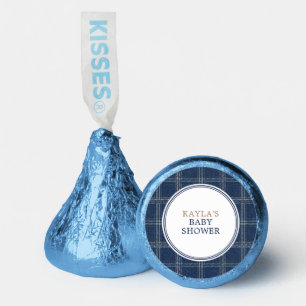 Blue Jean Baby Shower Preppy Navy Plaid Hershey®'s Kisses®
