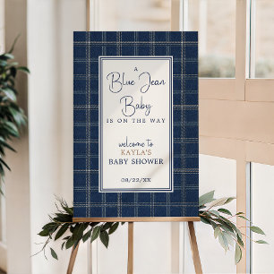 Blue Jean Baby Shower Preppy Welcome Entrance Foam Board