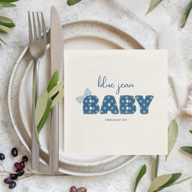 Blue Jean Baby Shower Tableware | Denim Party Napkins (Creator Uploaded)