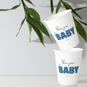 Blue Jean Baby Shower Tableware Themed Party Paper Cups