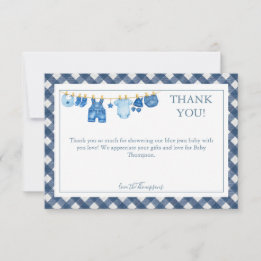 Blue Jean Baby Shower Thank You Card