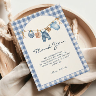 Blue Jean Baby Shower Thank you Card Cowboy