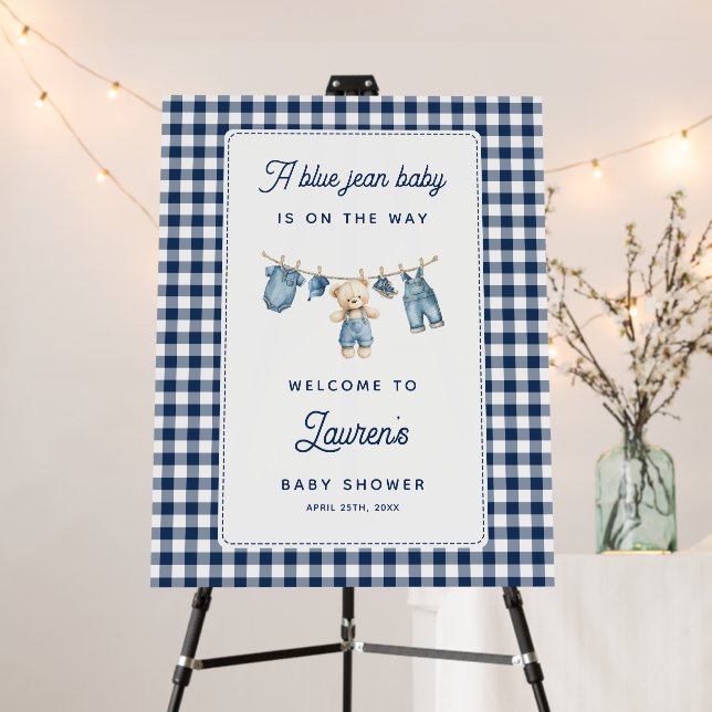 Blue Jean Baby Shower Welcome Sign (In Situ (Stand))