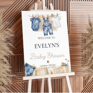 Blue Jean Baby Shower Welcome Sign