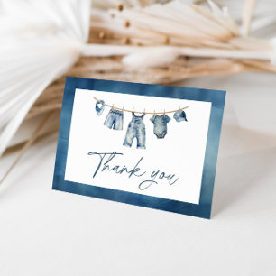 Blue Jean Baby Shower, Western Baby Shower  Letterpress Thank You Card
