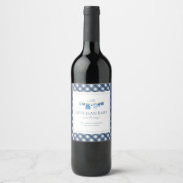 Blue Jean Baby Shower Wine Label