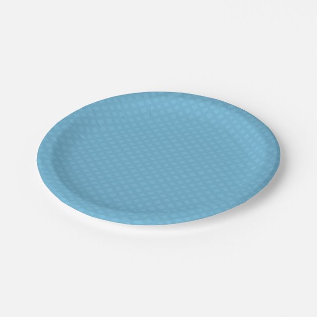 Blue Jean Basketweave Lattice Tone   Paper Plates (Angled)