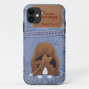 Blue Jean Basset Hound Butt iPhone 11 Case
