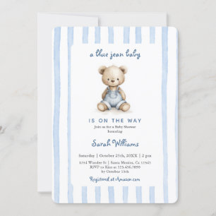 Blue Jean Boy Baby Shower Invitation