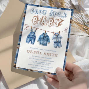 Blue Jean Boy Baby Shower Invitation