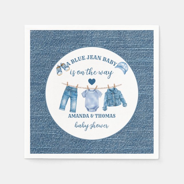 Blue Jean Boy Baby Shower  Napkins (Front)