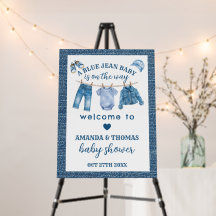 Blue Jean Boy Baby Shower Welcome Sign