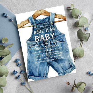 Blue Jean Boy Western Baby Shower Invitation