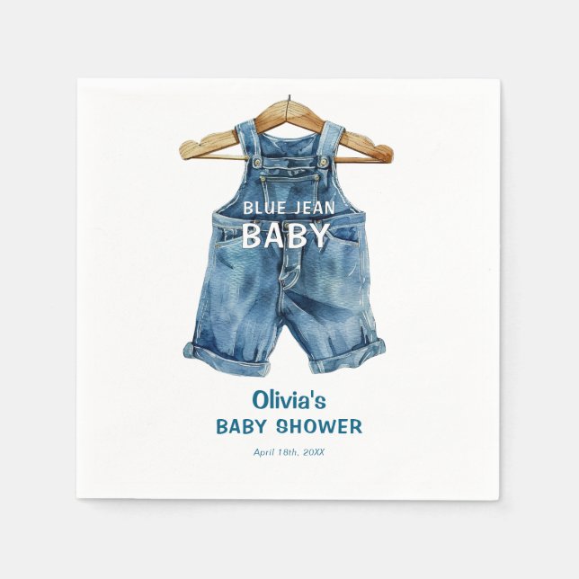 Blue Jean Boy Western Baby Shower Napkins (Front)